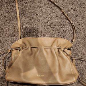 Mansur Gaveriel Protea tan cream crossbody lambskin leather bag